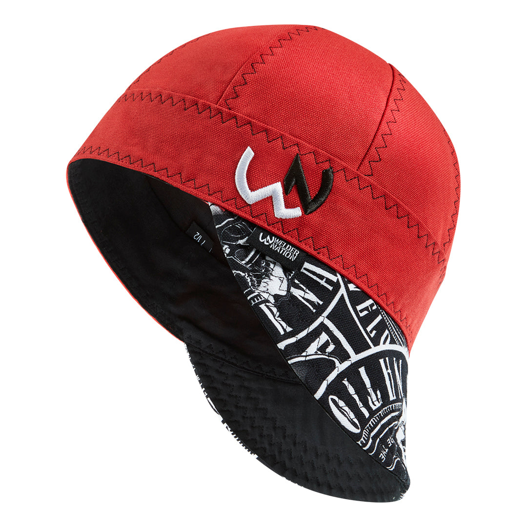The Pitch Welding Cap in Red and Black | Welder Nation