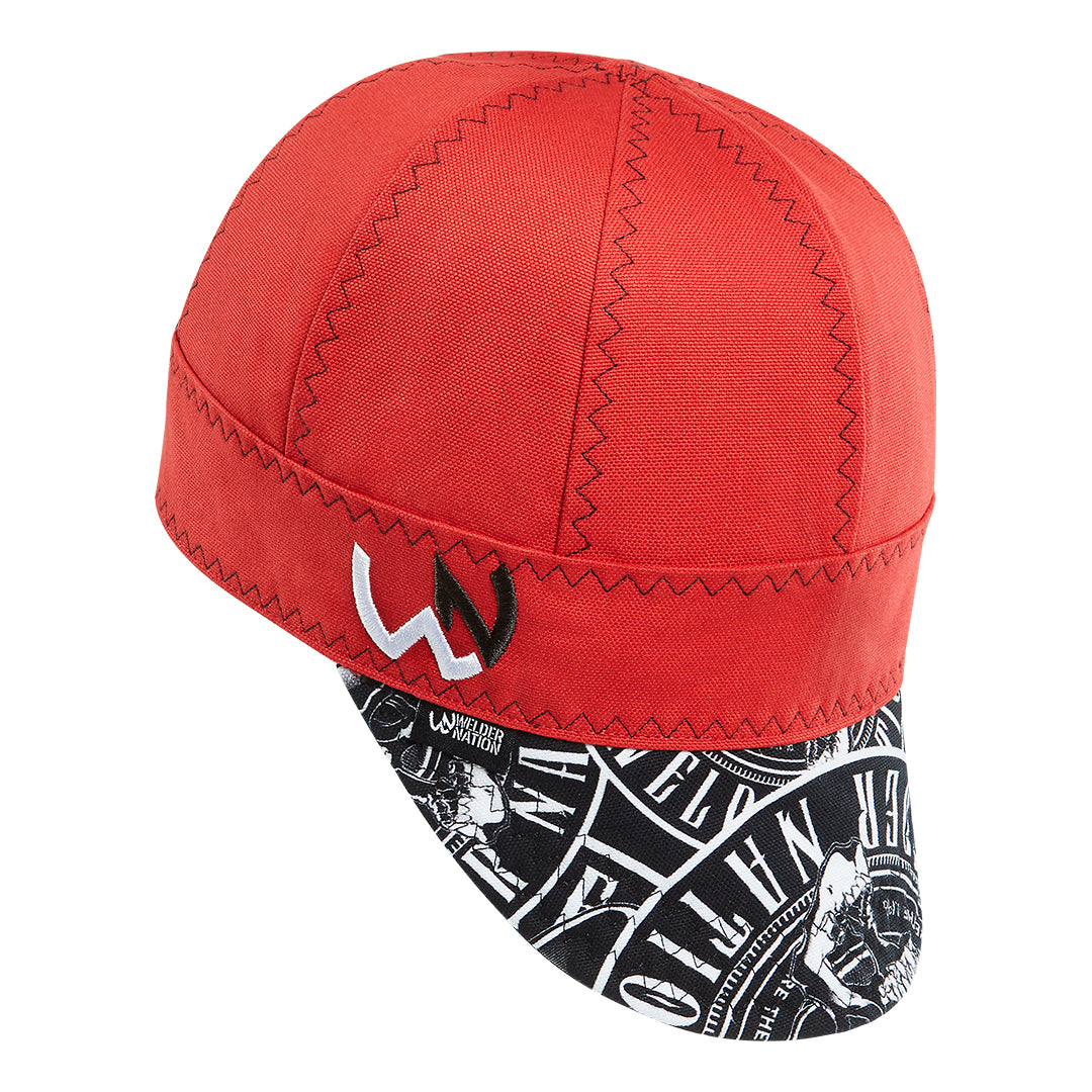 The Pitch Welding Cap in Red and Black | Welder Nation