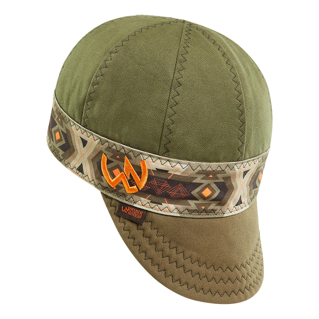 The Santo Welding Cap in Military Green | Welder Nation