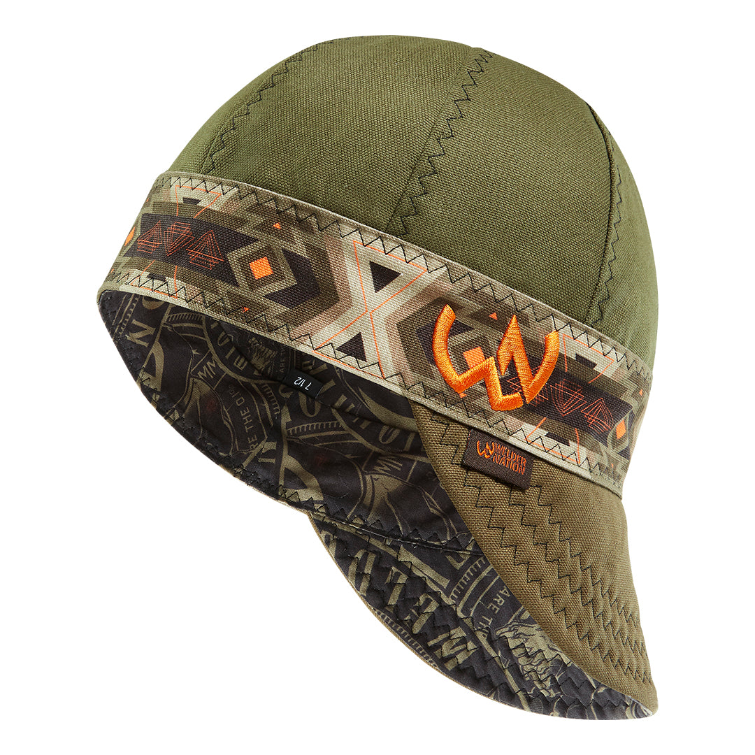 The Santo Welding Cap in Military Green | Welder Nation