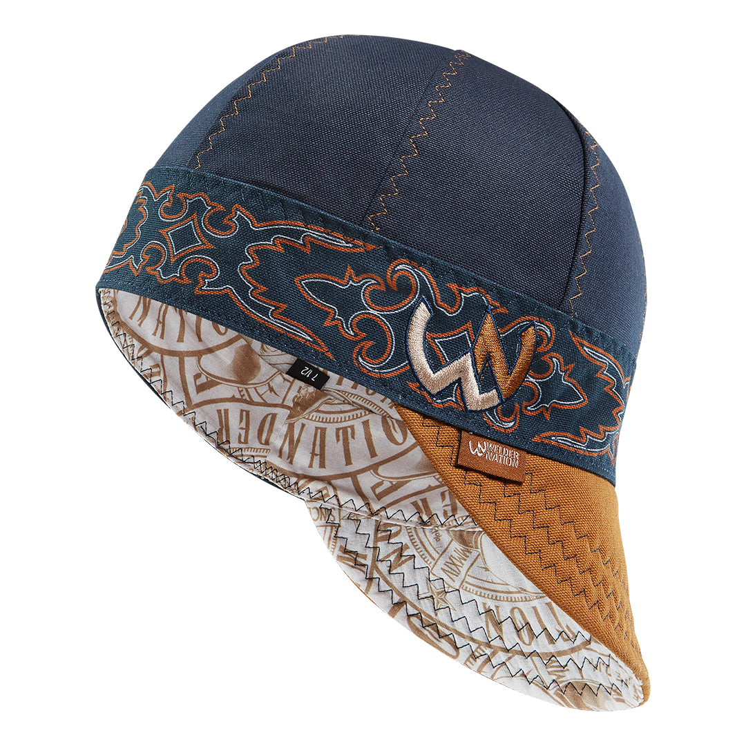 The High Plains Welding Cap in Navy and Brown | Welder Nation