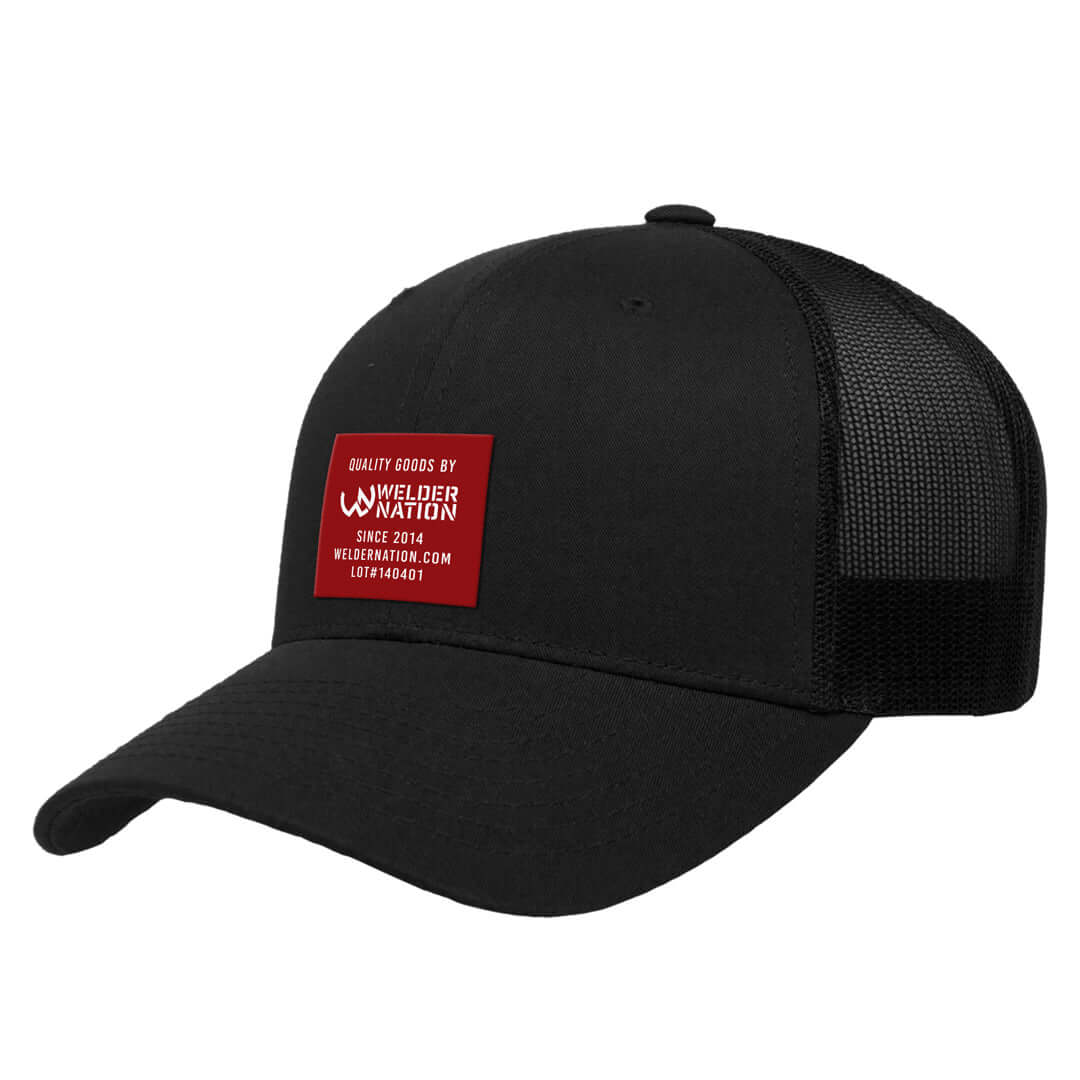 Welder Nation Since 2014 Curved Brim Snapback Hat in Black