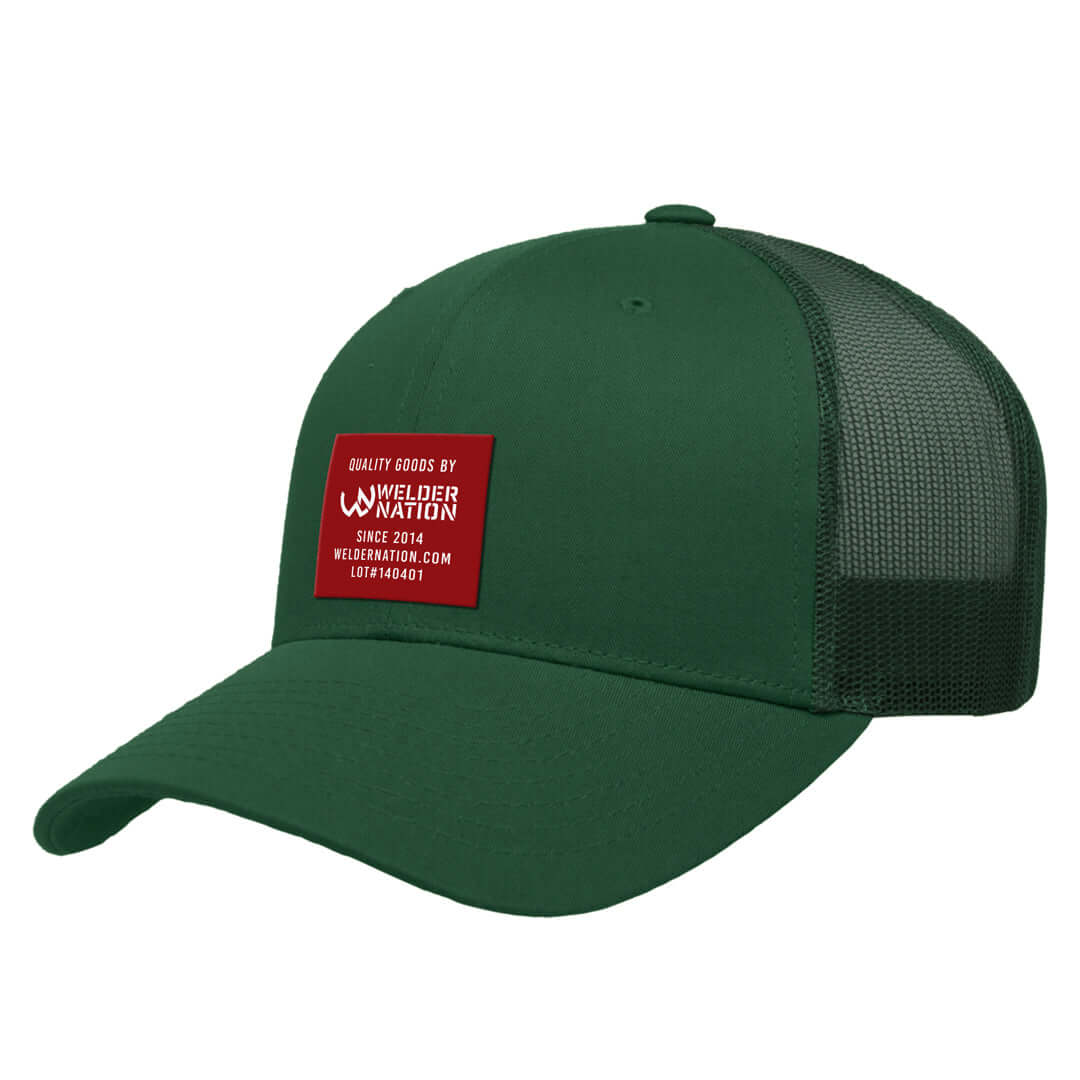 Welder Nation Since 2014 Curved Brim Snapback Hat in Evergreen