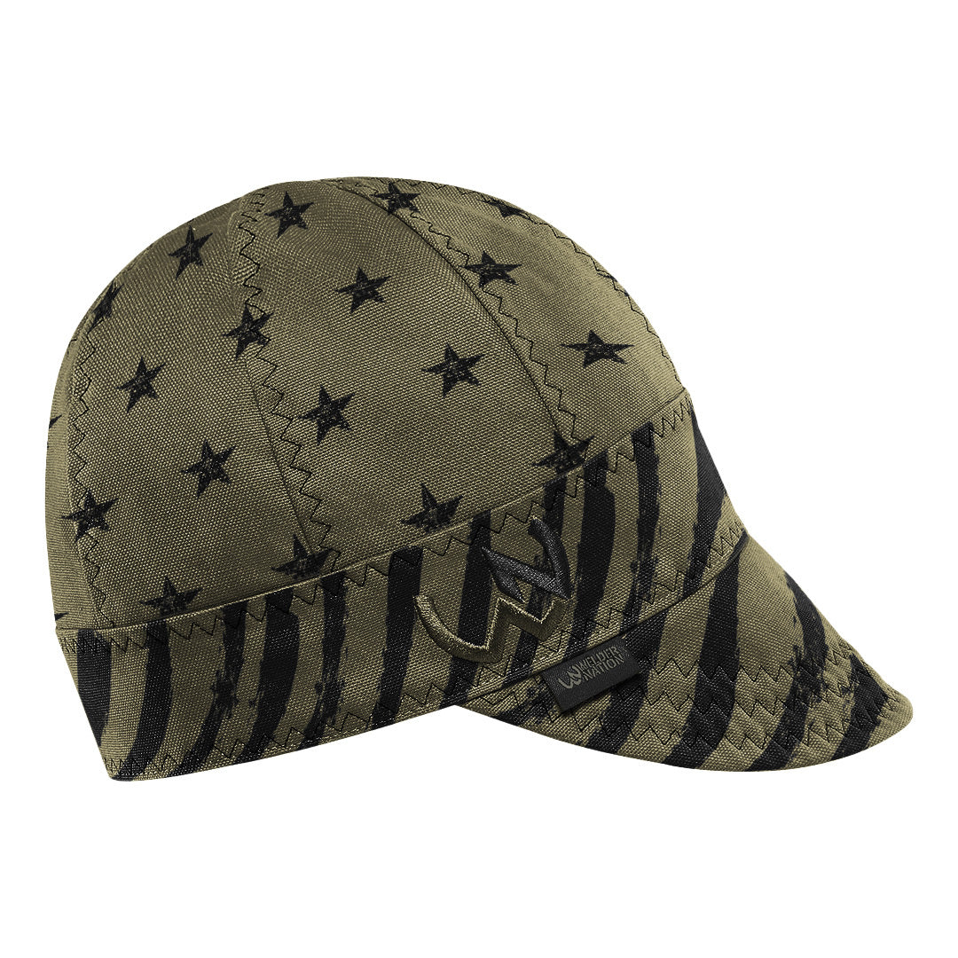 The Patriot Welding Cap in Military Green Black | Welder Nation