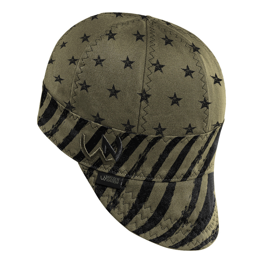 The Patriot Welding Cap in Military Green Black | Welder Nation