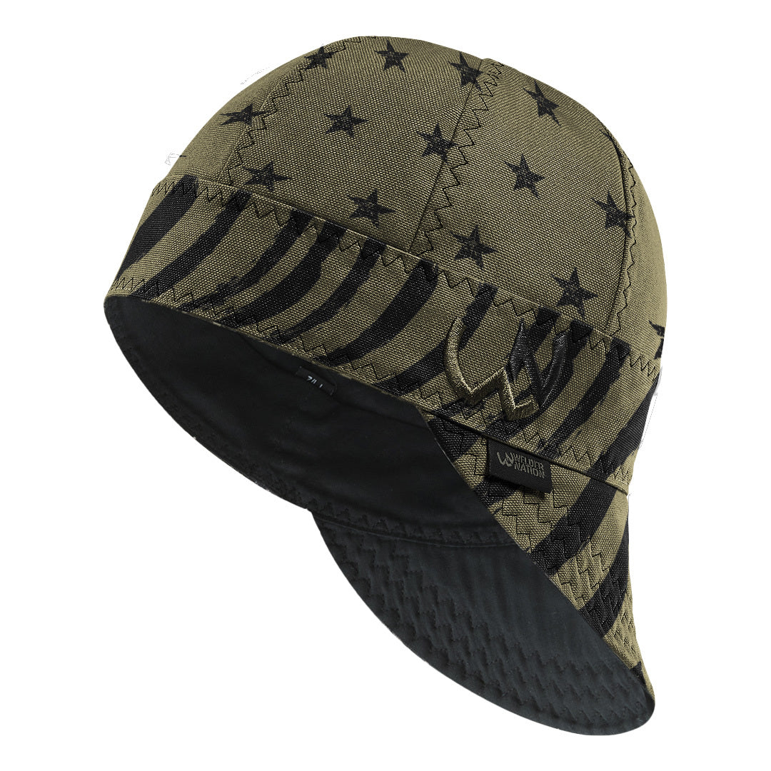 The Patriot Welding Cap in Military Green Black | Welder Nation