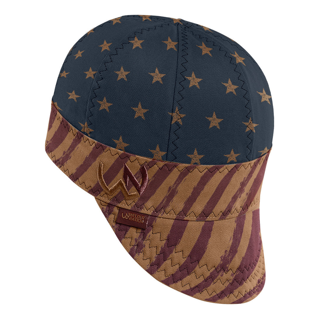 The Patriot Welding Cap in Dark Tan Red | Welder Nation