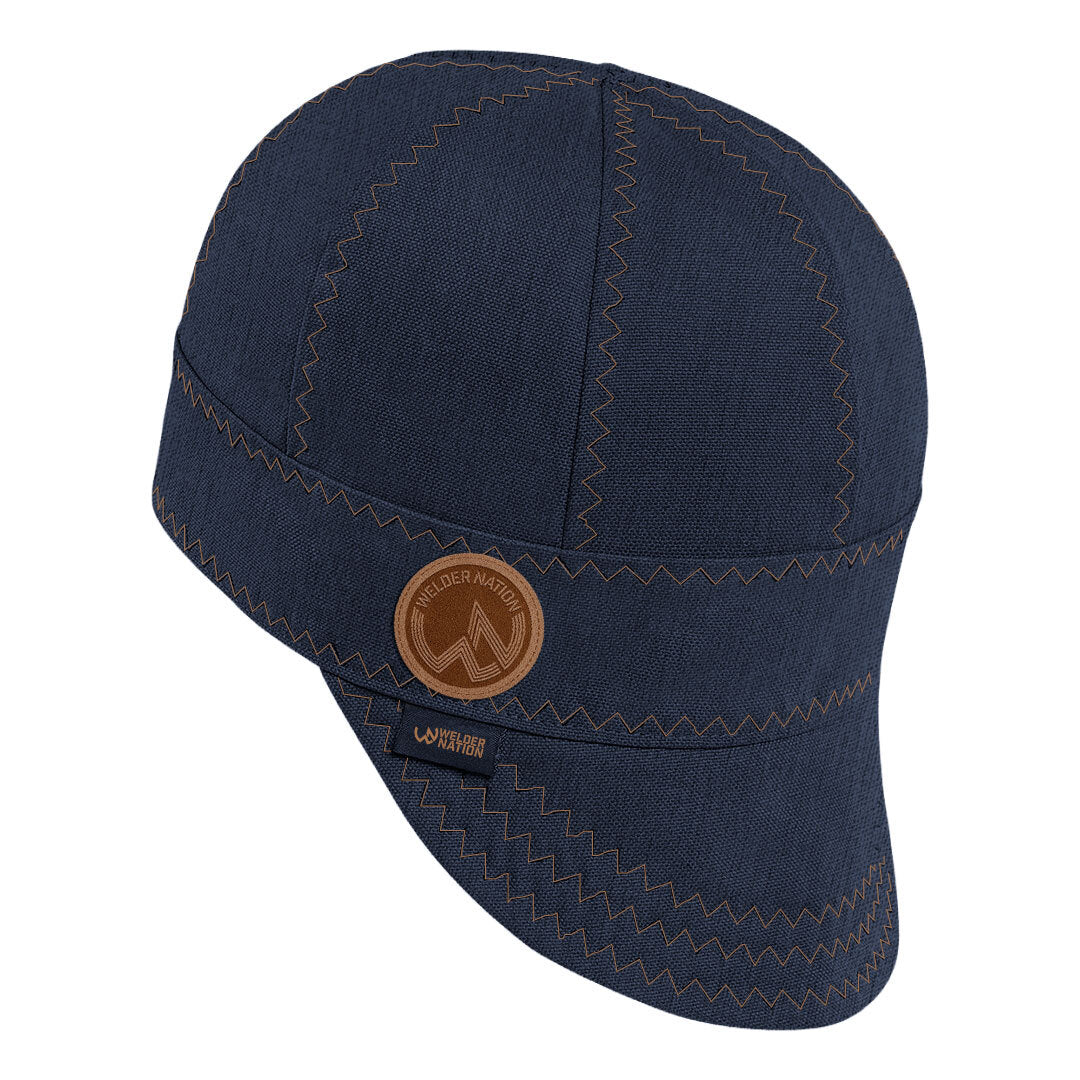 The Overhaul Welding Cap in Navy and Brown | Welder Nation