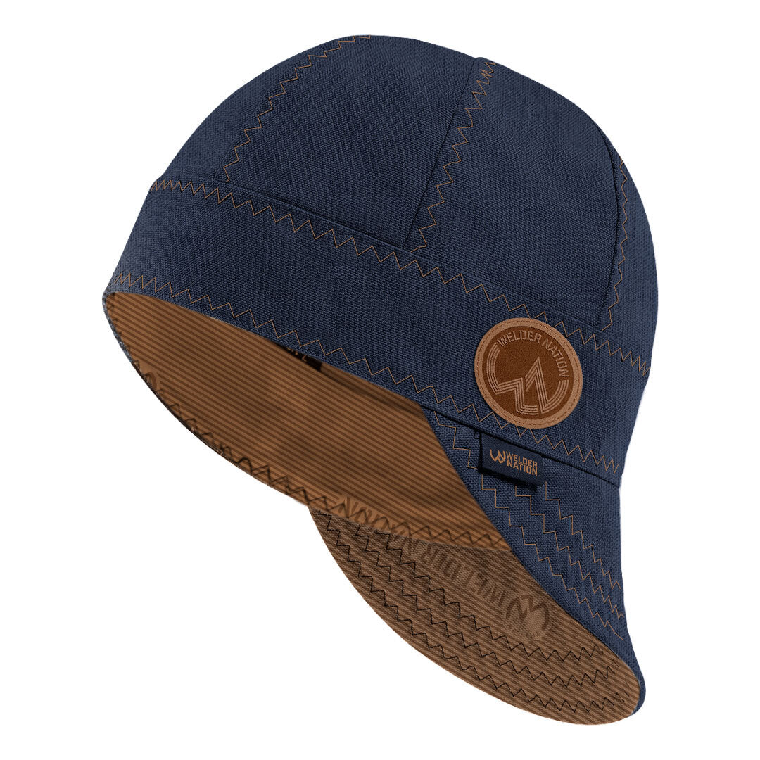 The Overhaul Welding Cap in Navy and Brown | Welder Nation