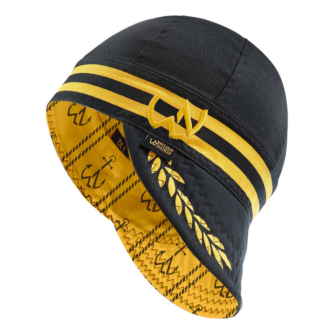 The Captain Welding Cap in Black and Yellow | Welder Nation