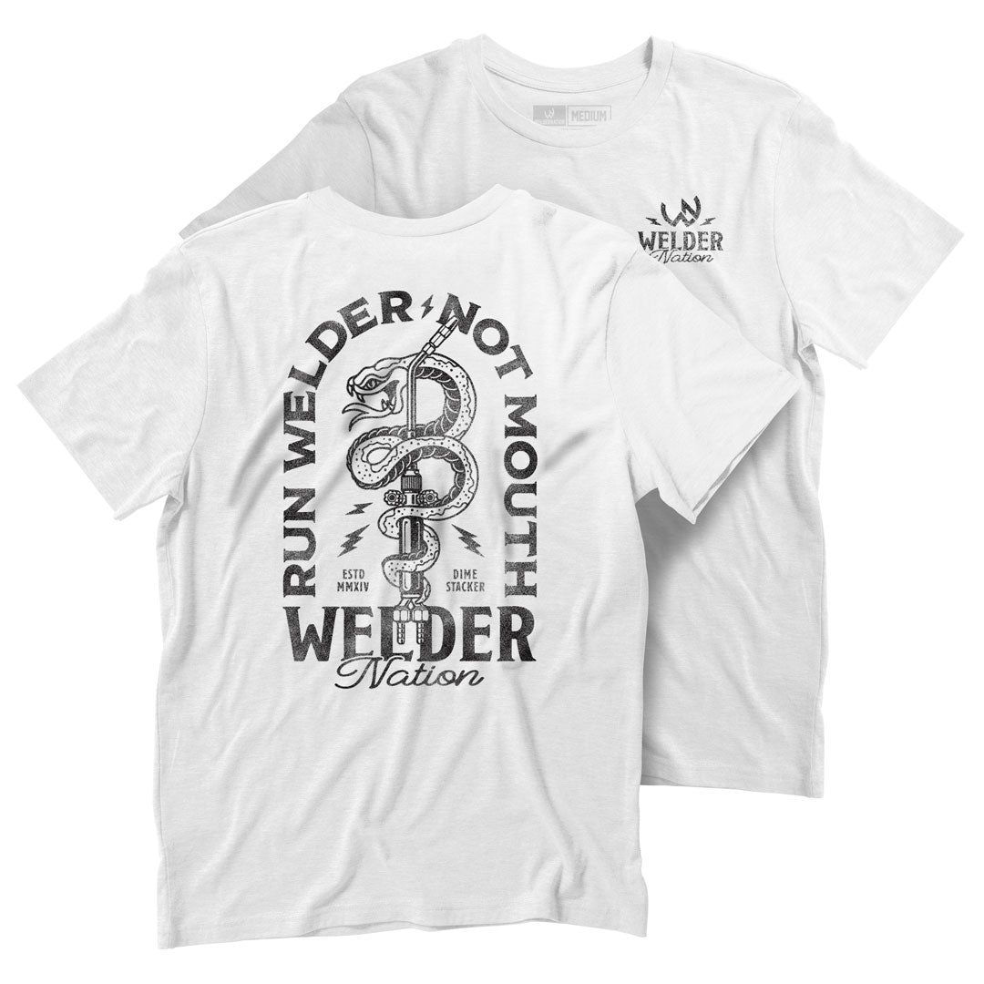 RWNM Serpent Tee Color: White | Welder Nation