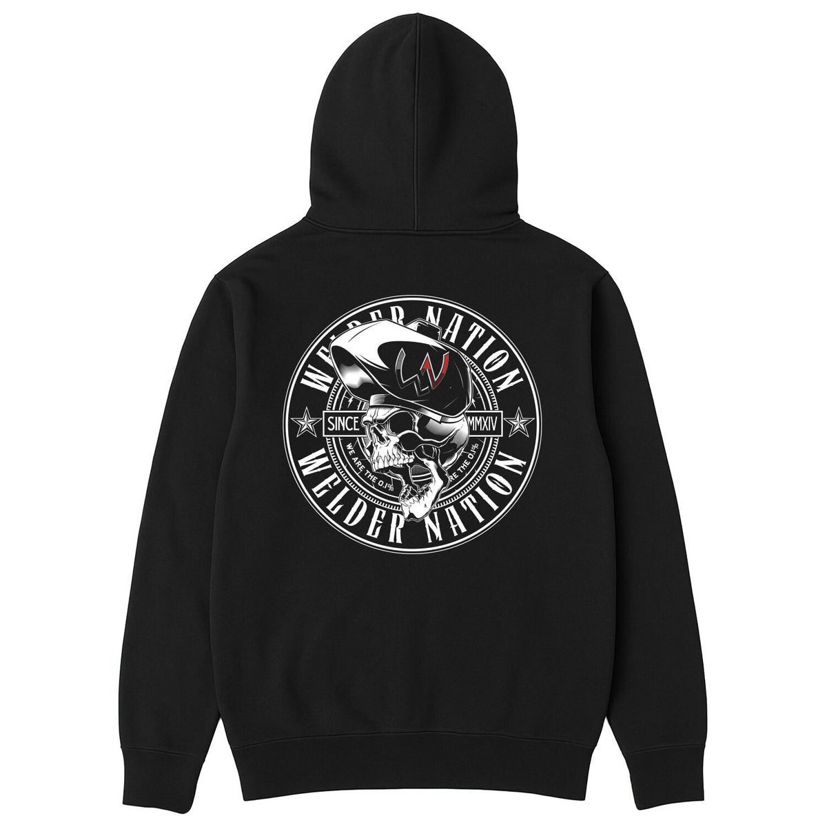 Raging 2.0 Hoodie Black Back | Welder Nation