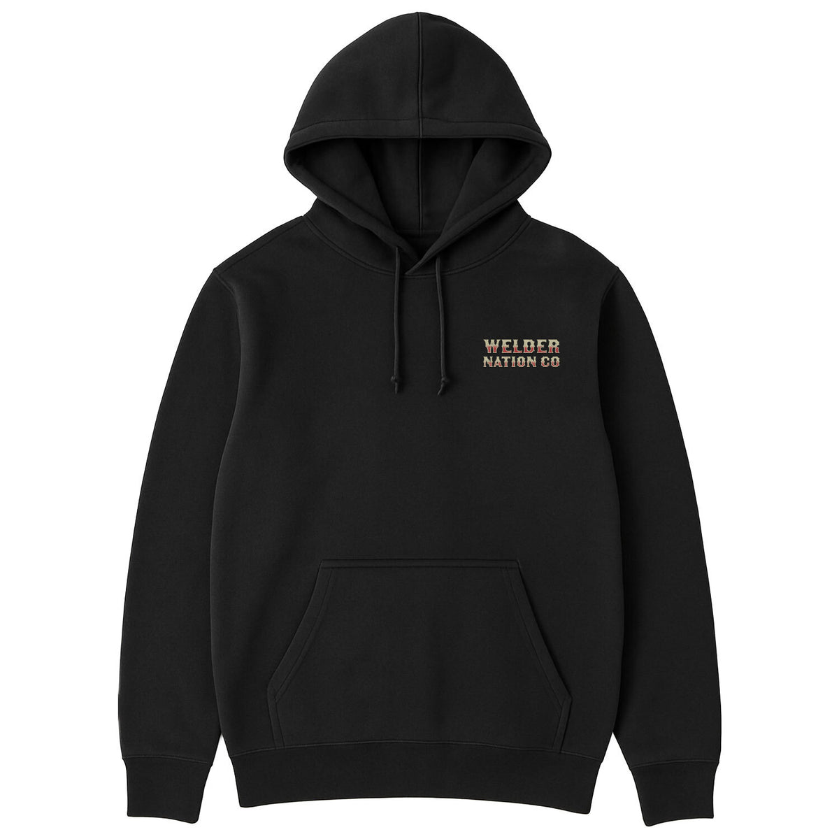 Rigged Hoodie Black Front | Welder Nation