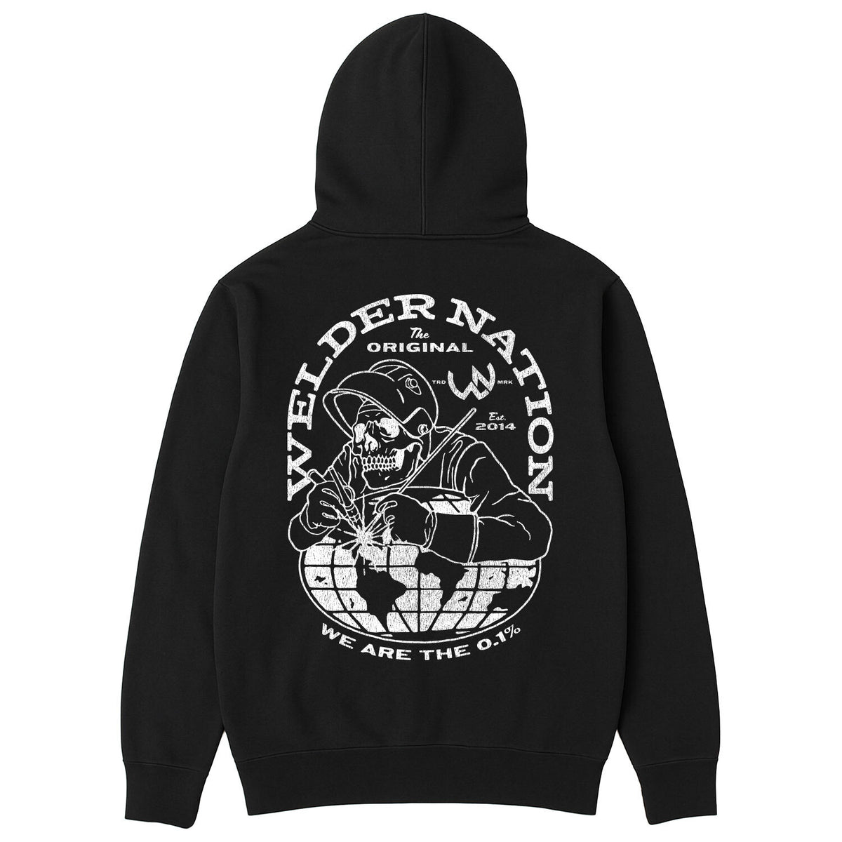 Welder World Hoodie Black Back | Welder Nation