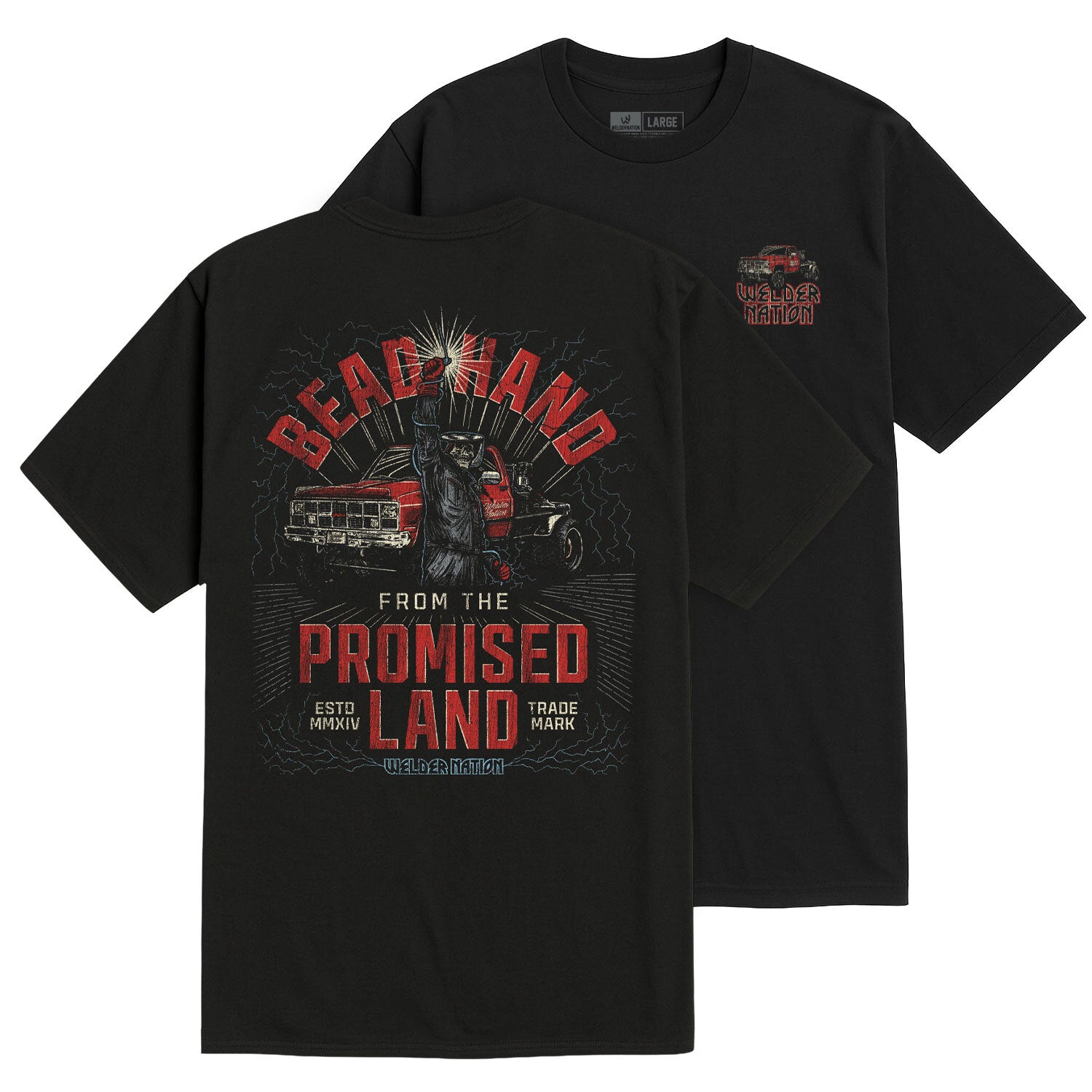 Beadhand Tee Black Front and Back | Welder Nation