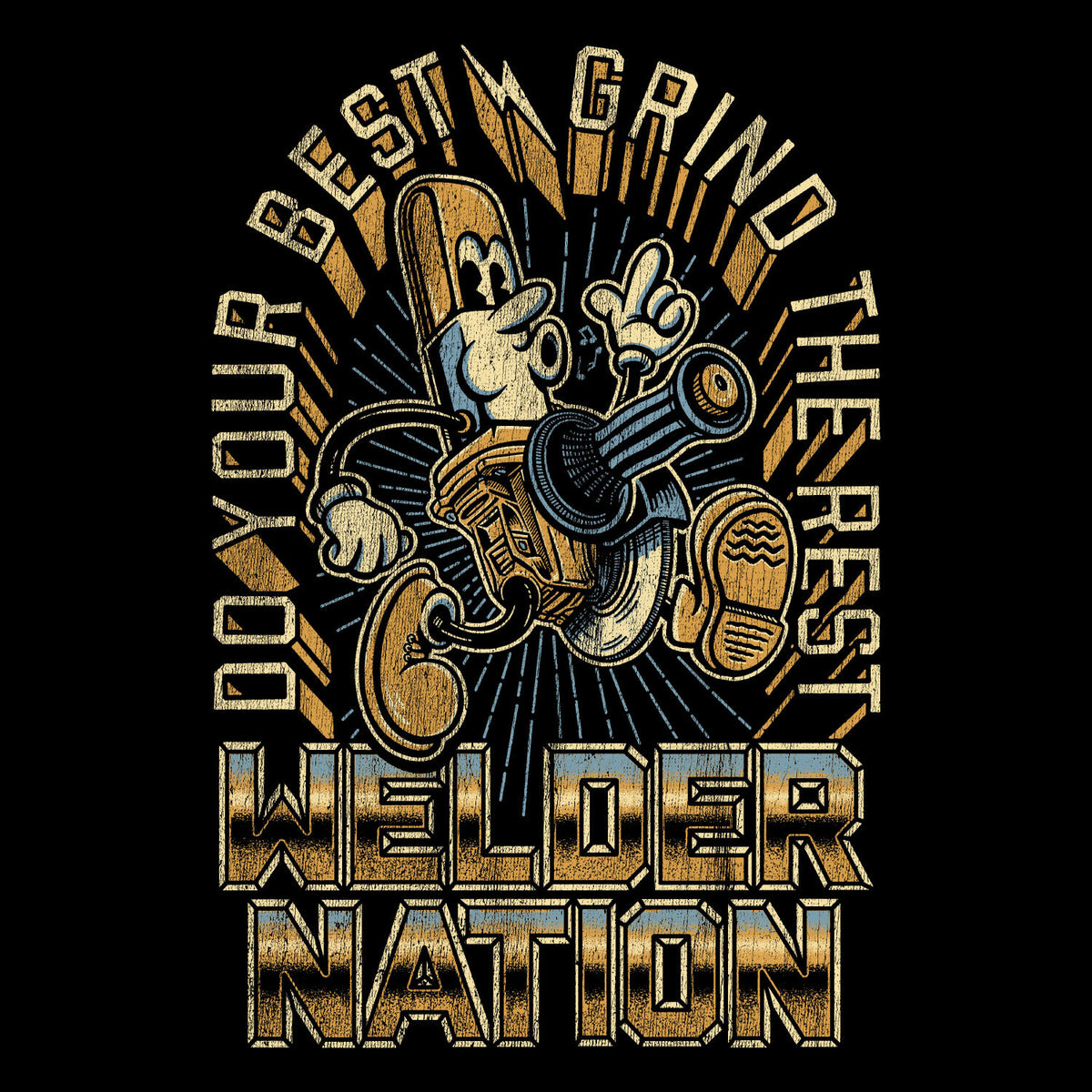 Grinder Tee Black Graphic | Welder Nation