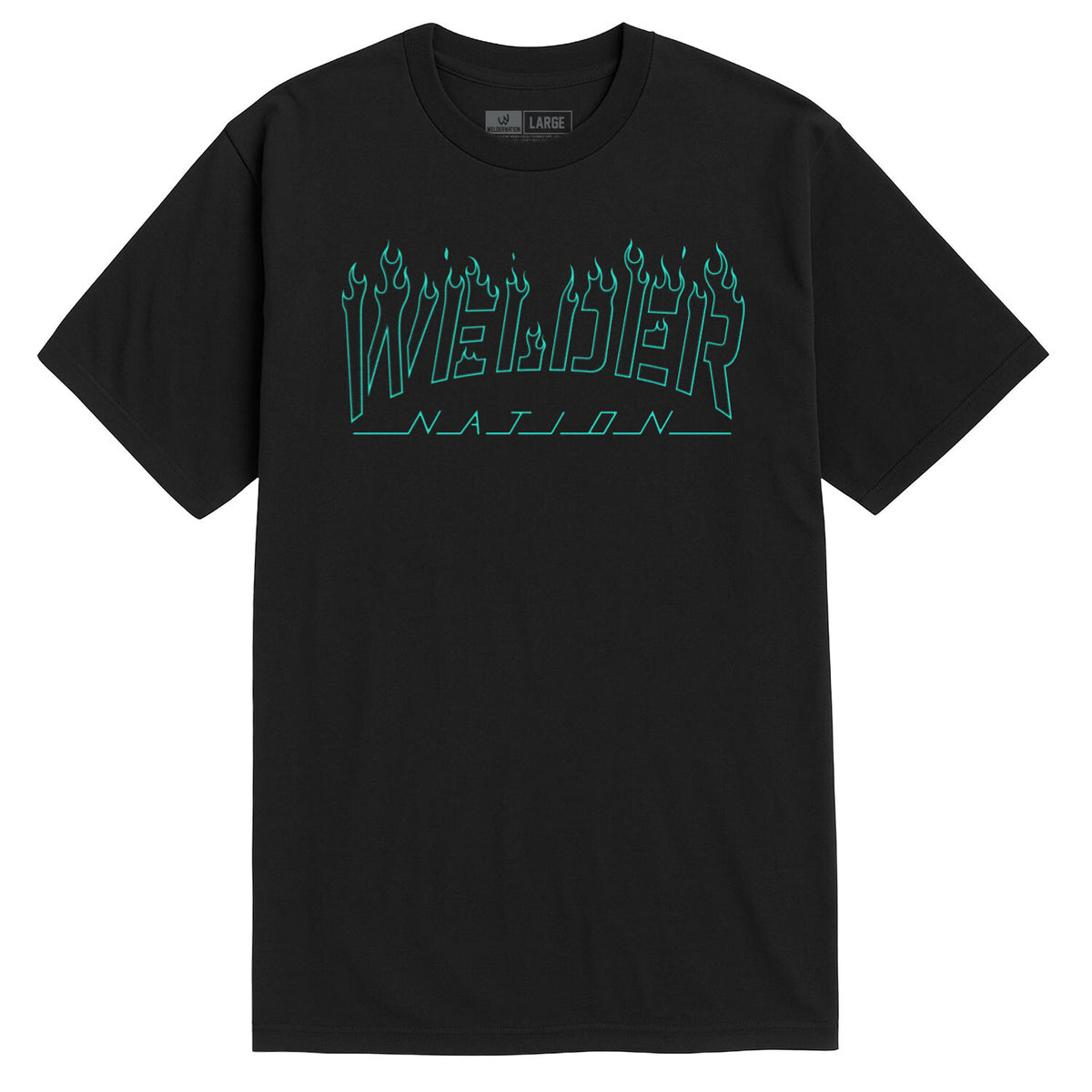 Burner Tee Black Front | Welder Nation