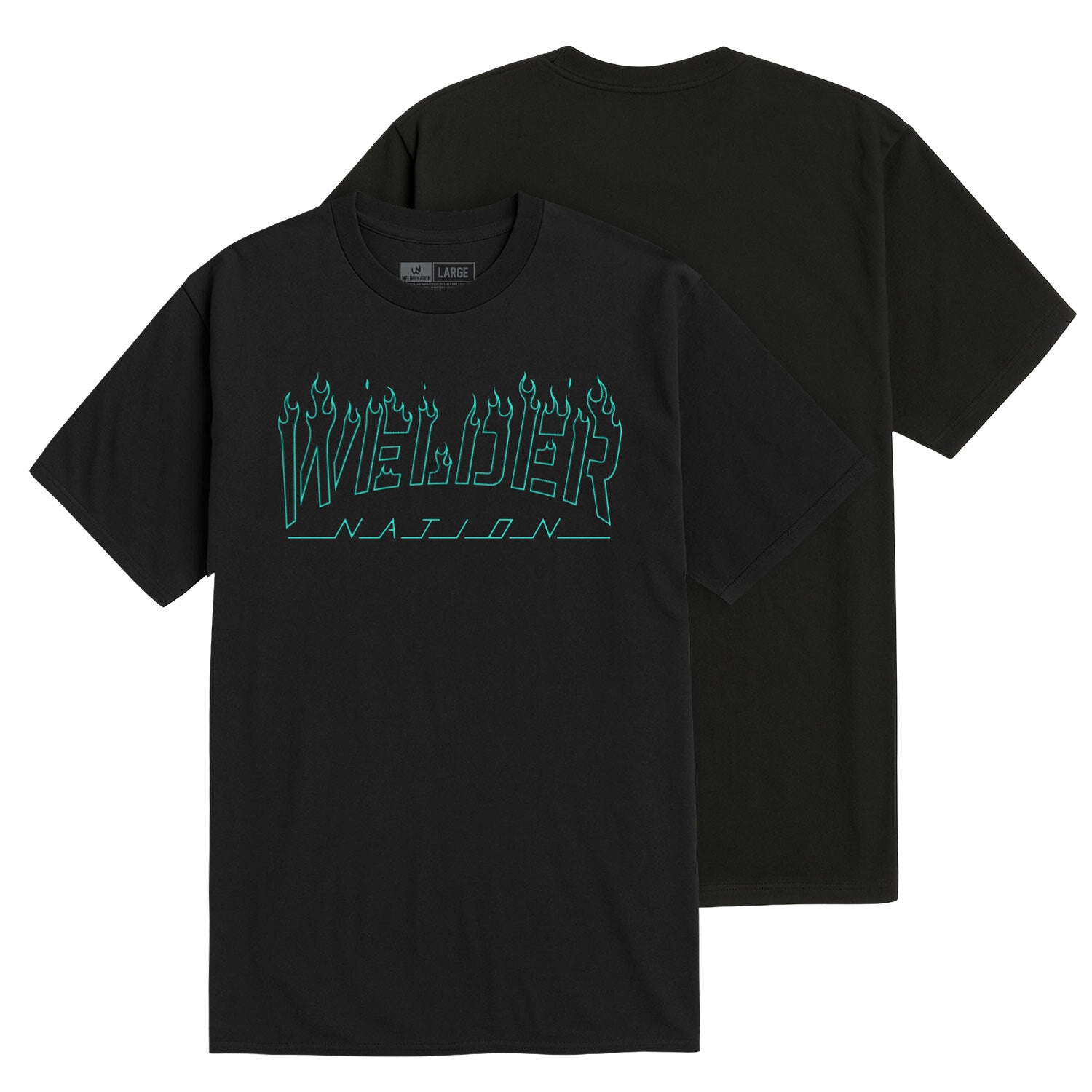 Burner Tee Black Front and Back | Welder Nation