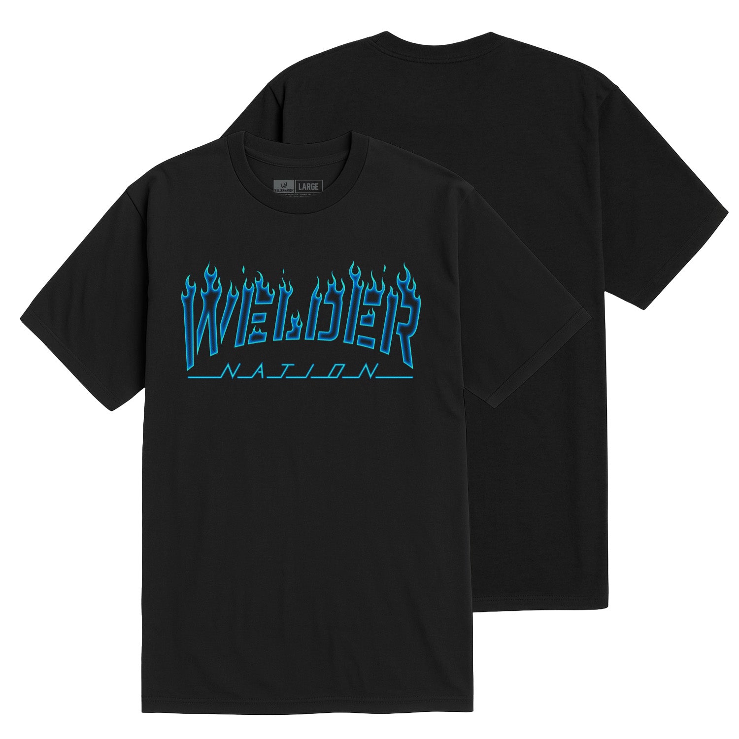 Burner Tee Black Front and Back | Welder Nation