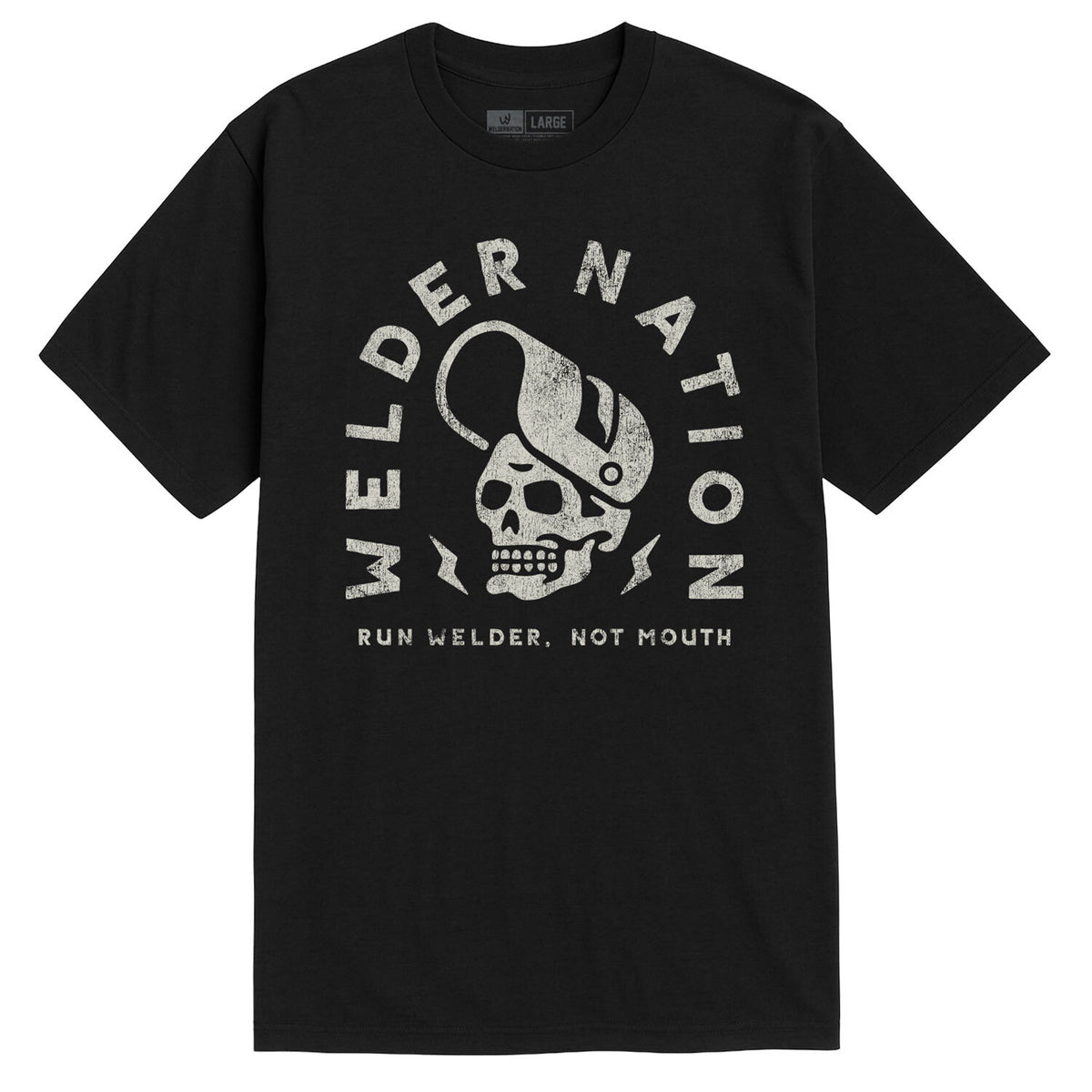 Welder Warning Tee Black Front | Welder Nation