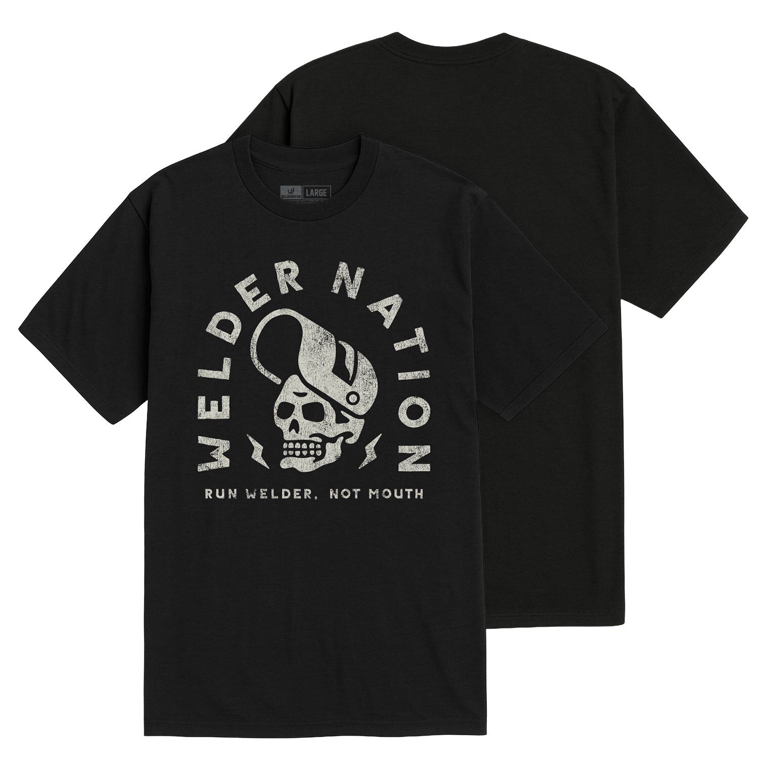 Welder Warning Tee Black Front and Back | Welder Nation