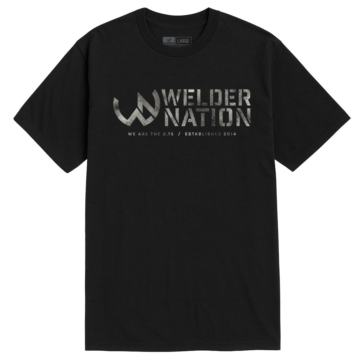 WN Logo Tee Black Heather Front | Welder Nation