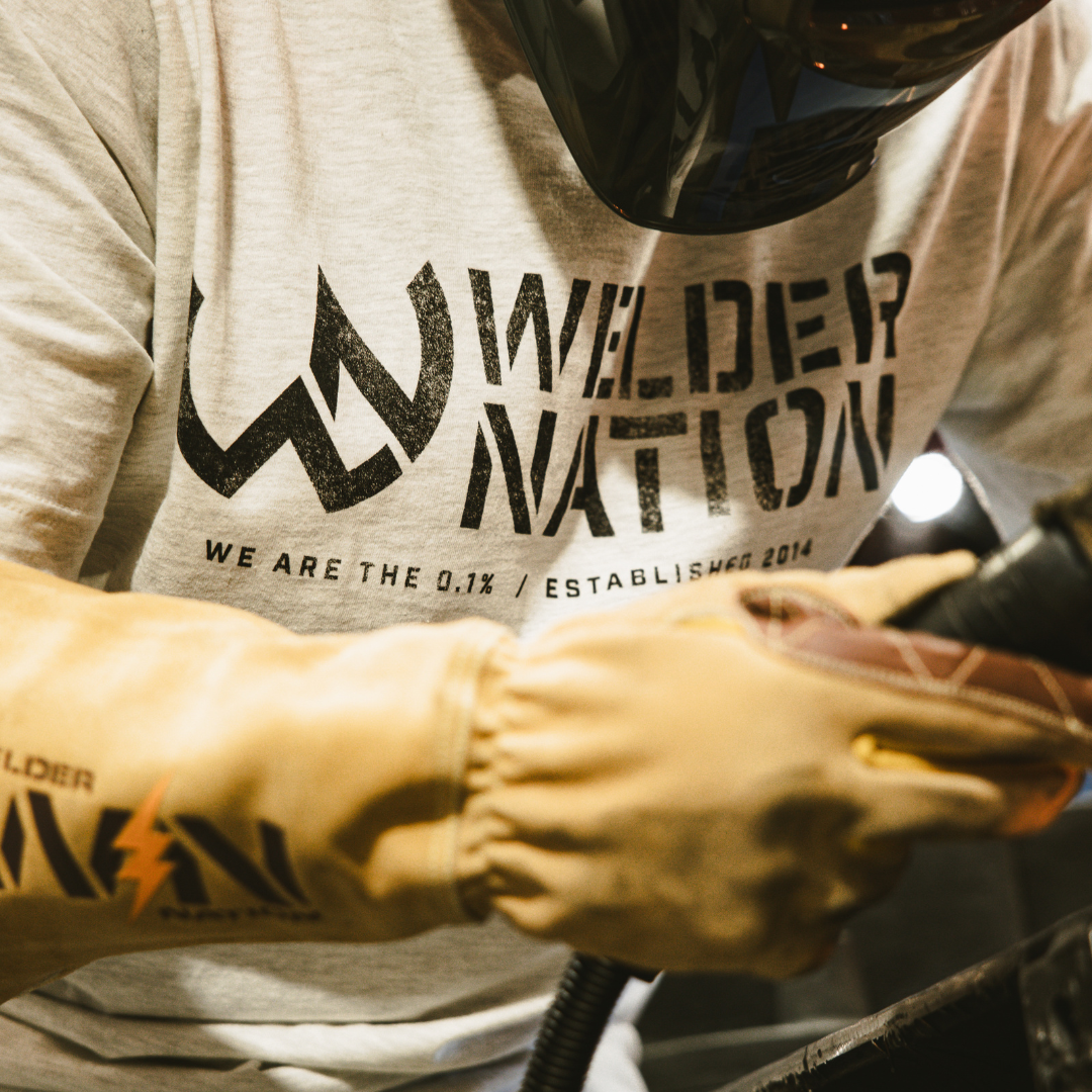 WN Logo Tee Oatmeal Heather Front and Back | Welder Nation