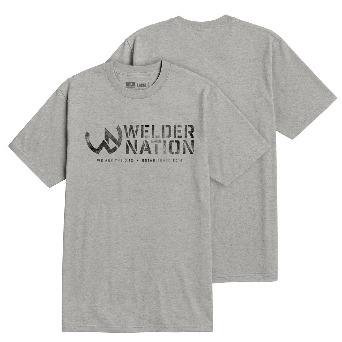 WN Logo Tee Oatmeal Heather Front and Back | Welder Nation