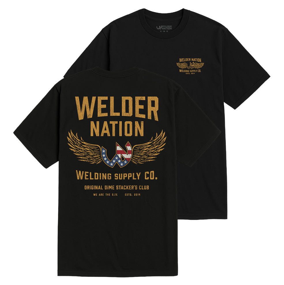 Winger T-Shirt in Black front and back | Welder Nation