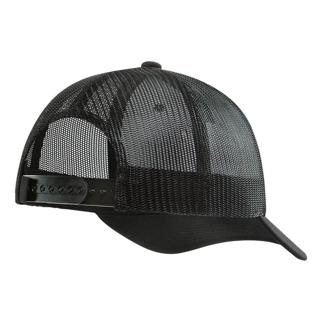 Dark Thorn Curved Brim Trucker Hat in Black - Back | Welder Nation