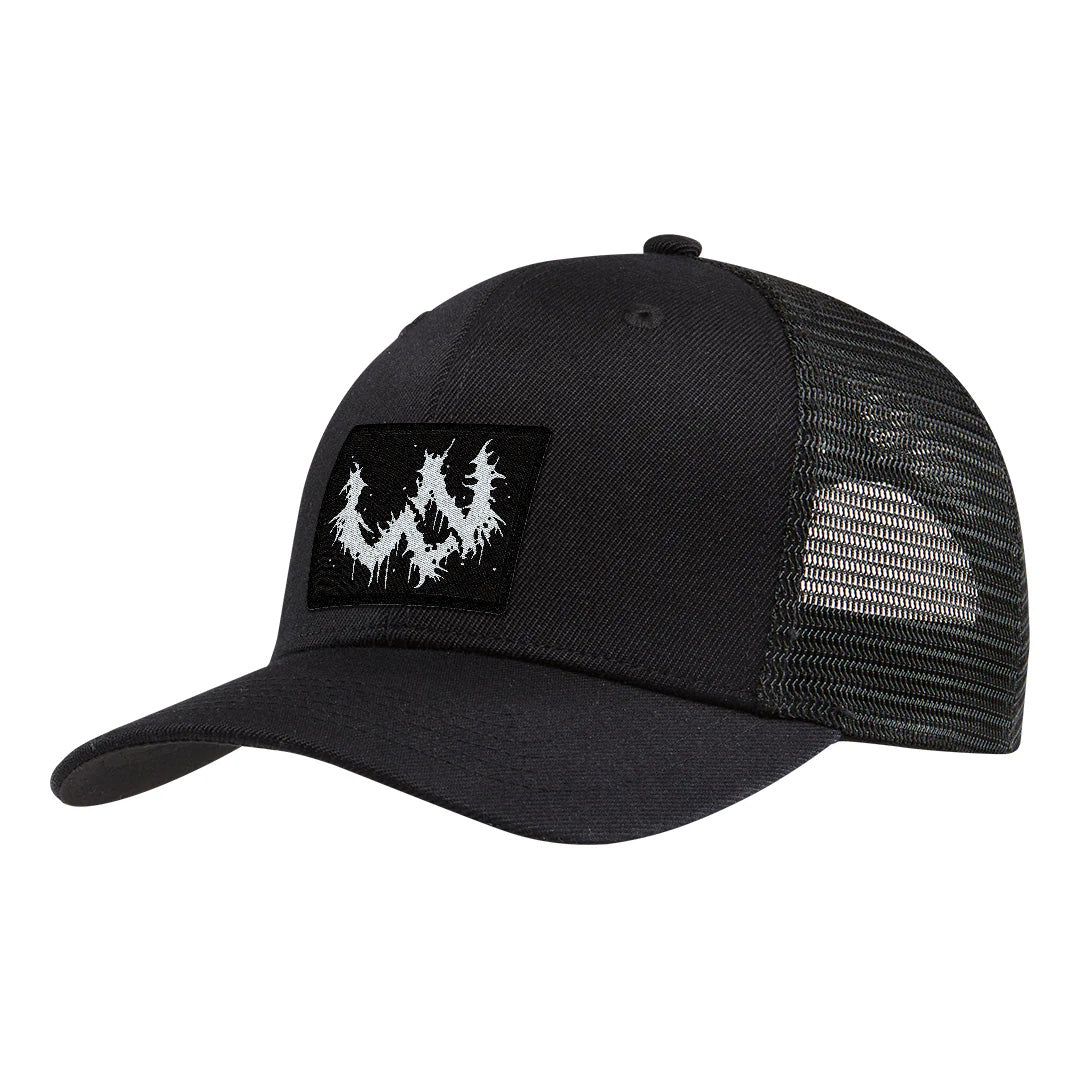 Dark Thorn Curved Brim Trucker Hat in Black - Front | Welder Nation 
