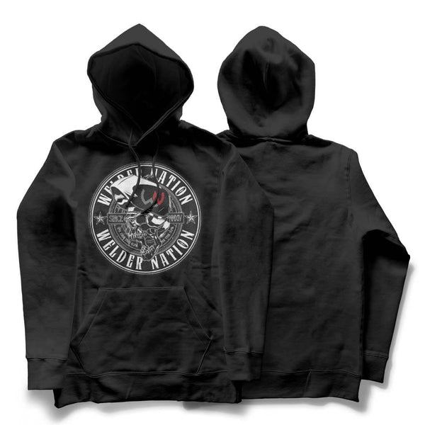 Capman Welder Heartbeat Design Hoodie - Unisex Welding Gift Sweatshirt, Black, Medium - View #12